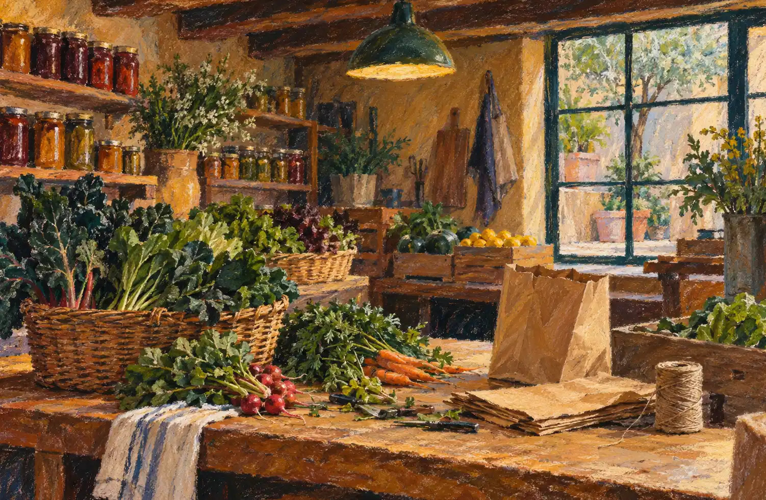 Illustration of specialty markets and their working space