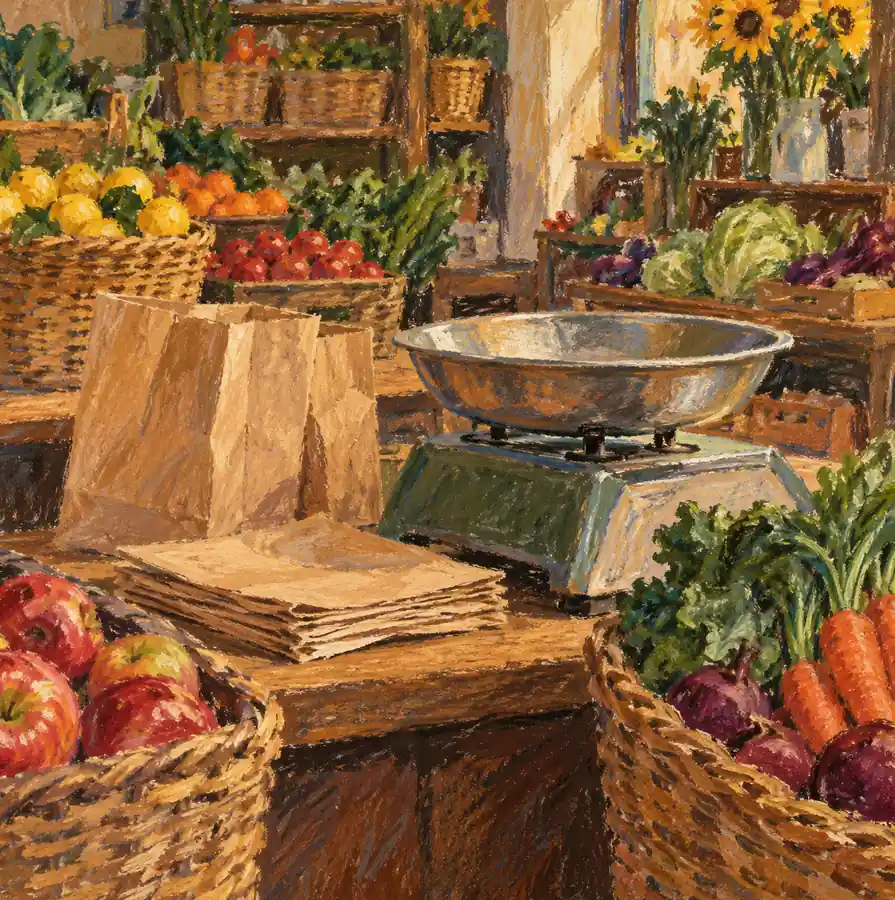 Illustration of specialty markets equipment and workspace